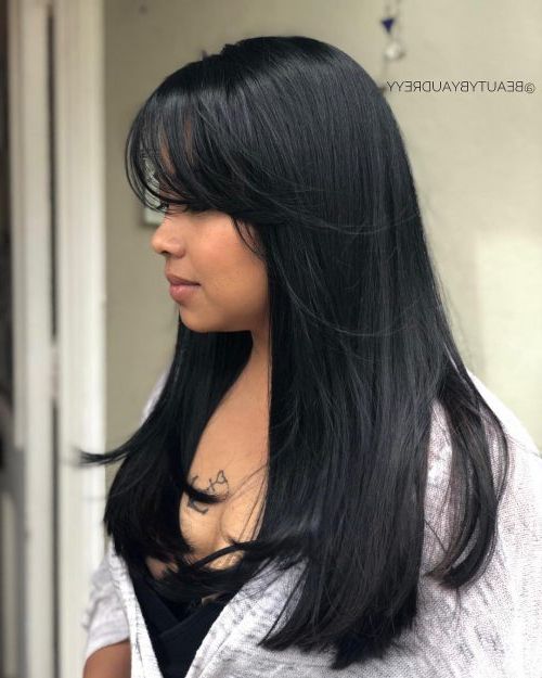 20 Flattering Side Bangs Hairstyles Trending In 2019 For Long Hairstyles With Layers And Side Bangs (View 19 of 25)