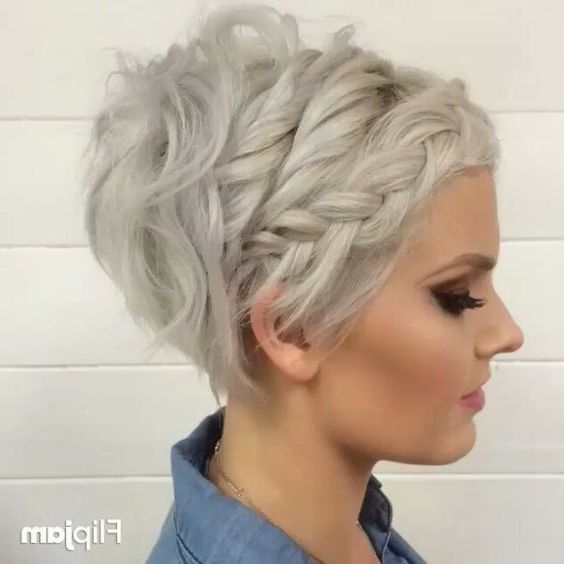 20 Gorgeous Prom Hairstyle Designs For Short Hair: Prom Hairstyles 2019 In Braided And Twisted Off Center Prom Updos (View 11 of 25)