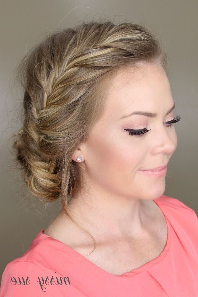 21 All New French Braid Updo Hairstyles – Popular Haircuts Intended For Diagonal Braid And Loose Bun Hairstyles For Prom (View 11 of 25)