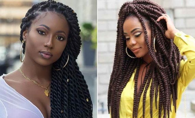 23 Eye Catching Twist Braids Hairstyles For Black Hair | Stayglam Throughout Braids Hairstyles For Long Thick Hair (View 15 of 25)