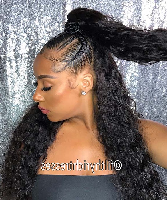23 New Ways To Wear A Weave Ponytail | Stayglam Within Curly Half Updo With Ponytail Braids (View 7 of 25)
