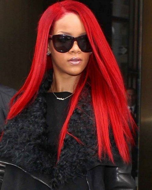 25 Great Photos Of Rihanna's Red Hair – Strayhair Regarding Long Hairstyles Rihanna (View 18 of 25)