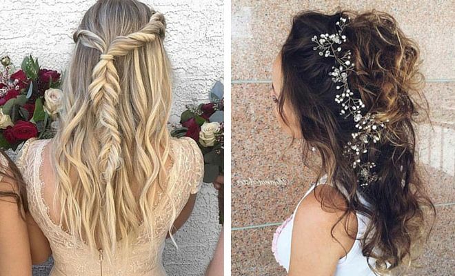 31 Half Up, Half Down Hairstyles For Bridesmaids | Stayglam In Half Up Long Hairstyles (Photo 25 of 25)