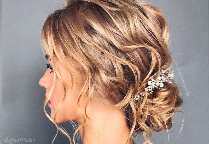 34 Cutest Prom Updos For 2019 – Easy Updo Hairstyles Regarding Volumized Low Chignon Prom Hairstyles (View 1 of 25)