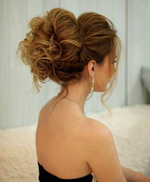 35 Gorgeous Updos For Bridesmaids | Stayglam Hairstyles | Prom Hair Intended For Big Curly Bun Prom Updos (View 3 of 25)