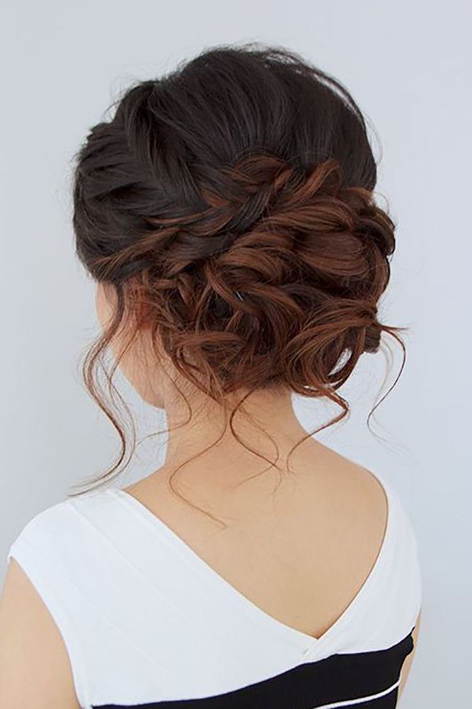 39 Wedding Updos That You Will Love | Wedding Hair Style Throughout Diagonal Braid And Loose Bun Hairstyles For Prom (View 12 of 25)