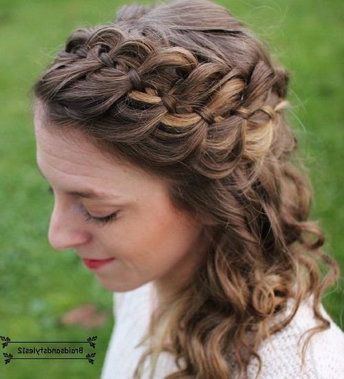 40 Cute And Comfortable Braided Headband Hairstyles Throughout Half Prom Updos With Bangs And Braided Headband (View 1 of 25)