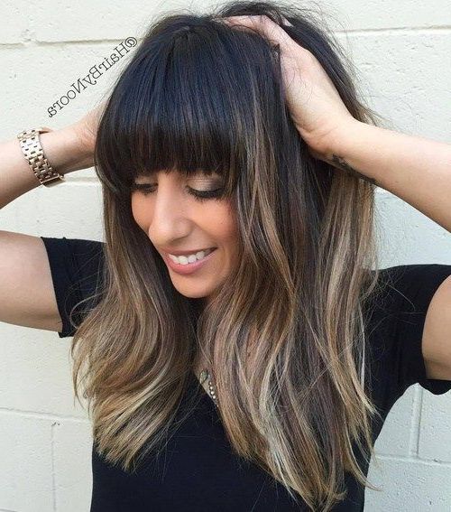 50 Cute And Effortless Long Layered Haircuts With Bangs | Hair Throughout Black Long Hairstyles With Bangs And Layers (Photo 1 of 25)