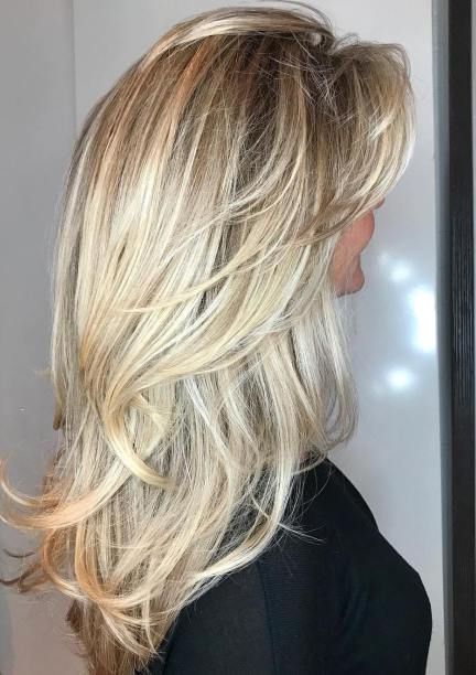 50 Cute And Effortless Long Layered Haircuts With Bangs In 2019 Inside White Blonde Flicked Long Hairstyles (View 2 of 25)