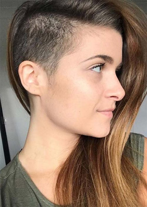 51 Long Undercut Hairstyles For Women In 2019: Diy Undercut Hair Pertaining To Long Haircuts With Shaved Side (View 15 of 25)