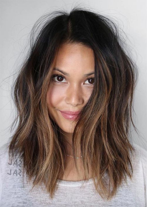 51 Medium Hairstyles & Shoulder Length Haircuts For Women In 2019 Throughout Black And Brown Layered Haircuts For Long Hair (Photo 21 of 25)