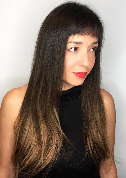 55 Long Haircuts With Bangs For 2019: Tips For Wearing Fringe For Bangs Long Hairstyles (View 22 of 25)
