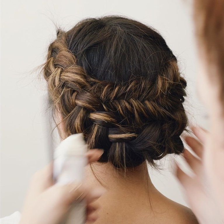 61 Braided Wedding Hairstyles | Brides Pertaining To Classic Roll Prom Updos With Braid (Photo 14 of 25)