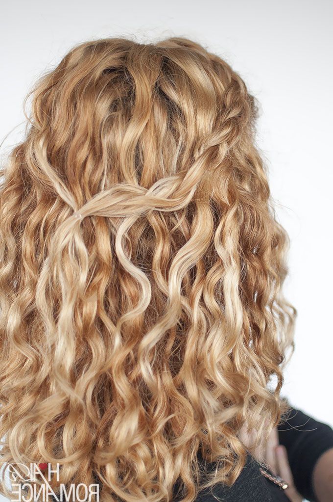 An Easy Half Up Braid Tutorial For Curly Hair – Hair Romance Regarding Long Hairstyles From Behind (Photo 10 of 25)