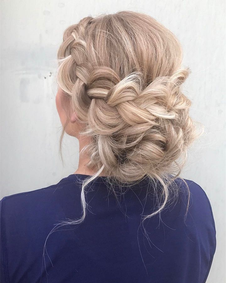 Beautiful Boho Braid Updo Wedding Hairstyle For Romantic Bohemian Intended For Romantic Prom Updos With Braids (Photo 1 of 25)
