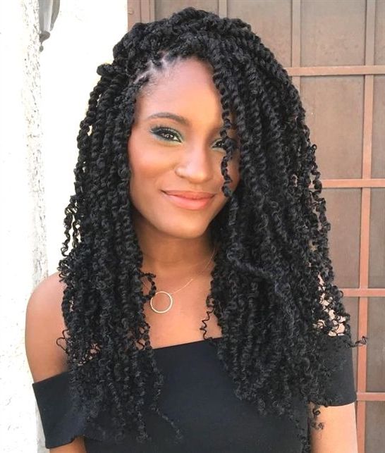 Black Curly Twists #twistbraids | Spring Twist | Curly Hair Braids With Regard To Long Kinky Hairstyles (View 20 of 25)