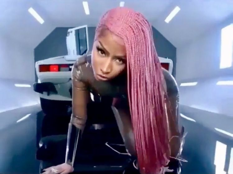 Black Hairstyles: Nicki Minaj Long Pink Braids For Motorsport Music Within Nicki Minaj Long Hairstyles (Photo 22 of 25)