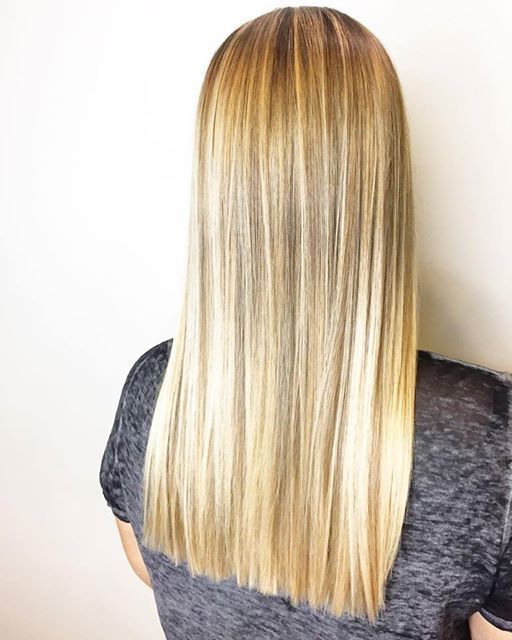 Blonde Balayage + One Length Haircut | One Length Haircuts In 2019 Regarding Long Hairstyles One Length (Photo 7 of 25)