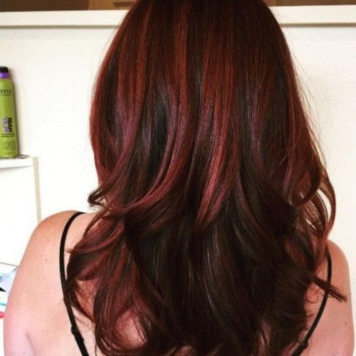 Brown Hair Colour With Red Highlights – Raso With Long Hairstyles Red Highlights (View 12 of 25)