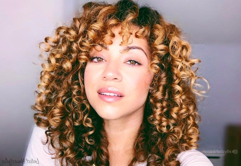 Curly Hair With Bangs: The 15 Cutest Examples Of 2019 Regarding Long Hairstyles For Naturally Curly Hair (Photo 21 of 25)