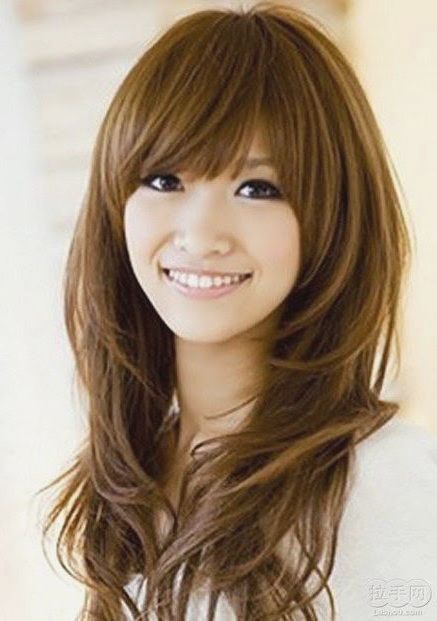 Cute Long Hairstyles With Bangs And Layers For Oval Faces Asian For Cute Long Haircuts With Bangs And Layers (Photo 21 of 25)