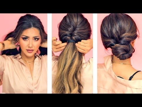 ? 1 Min Everyday Hairstyles For Work! ? With Puff ? Easy Braids For Quick Long Hairstyles For Work (Photo 18 of 25)