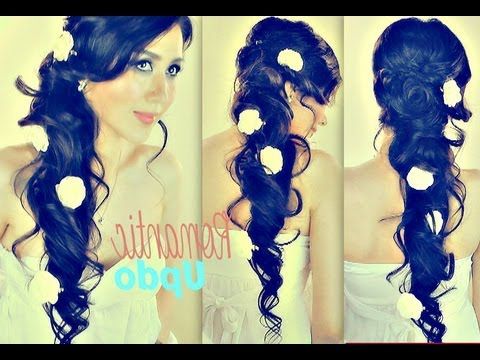 ?romantic Curly Cascading Hairstyles | Updos For Medium Long Hair Within Long Cascading Curls Prom Hairstyles (View 22 of 25)