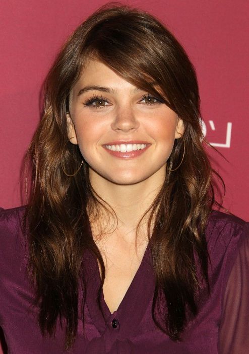 Easy, Long Hairstyles With Side Bangs: Aimee Teegarden – Popular Pertaining To Long Hairstyles Side Bangs (View 20 of 25)