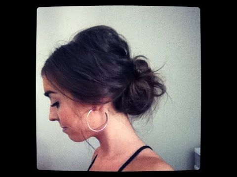 Easy Messy Lower Bun Hairstyle – Youtube Inside Volumized Low Chignon Prom Hairstyles (Photo 20 of 25)