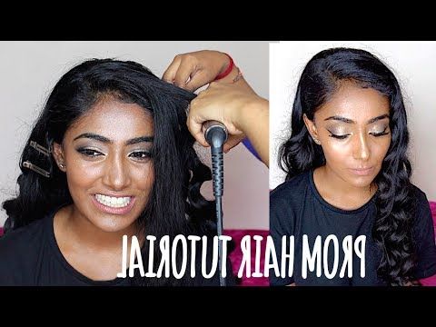 Easy Prom Hairstyle Tutorial | Side Swept Curls / Waves | Thuri With Long Side Swept Curls Prom Hairstyles (View 24 of 25)