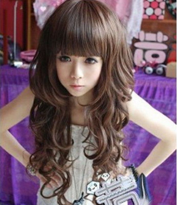Free Shipping>>> Korean Fashion Long Curly Cosplay Party Women Girl Regarding Long Kawaii Hairstyles (View 21 of 25)