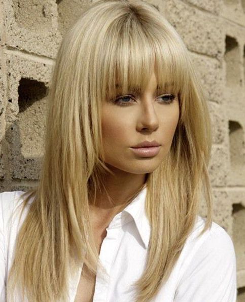 Full Fringe Long Hairstyles With Blonde Shades | Bangs | Blonde Hair Pertaining To Long Hairstyles With Fringes (Photo 2 of 25)