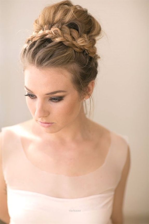 Gorgeous Braid With Top Bun, A Perfect Prom Look (View 6 of 25)