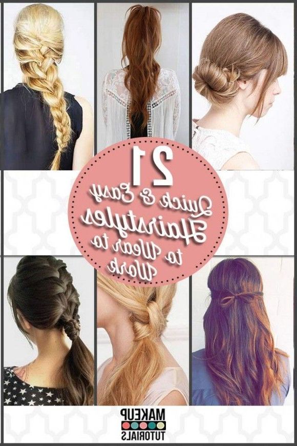 Hairstyles For Long Hair : Easy Hairstyles For Work | Quick Diy Pertaining To Quick Long Hairstyles For Work (Photo 15 of 25)