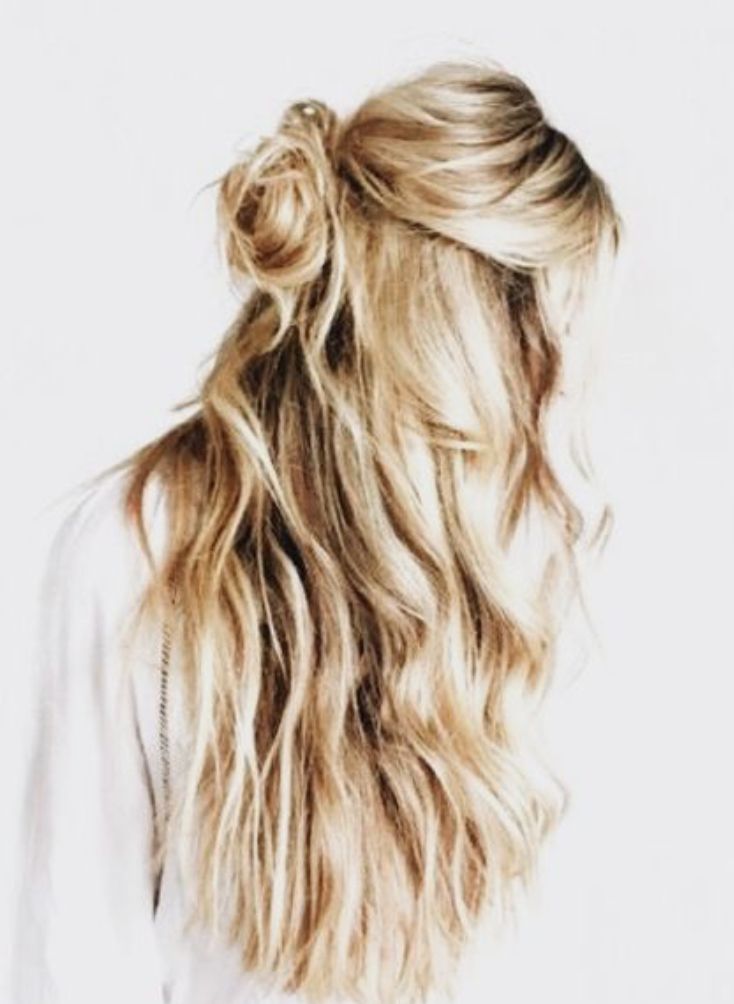 Half Bun + Loose Waves | Long Blonde Hair Ideas | Hair + Makeup In Everyday Loose Wavy Curls For Long Hairstyles (View 8 of 25)
