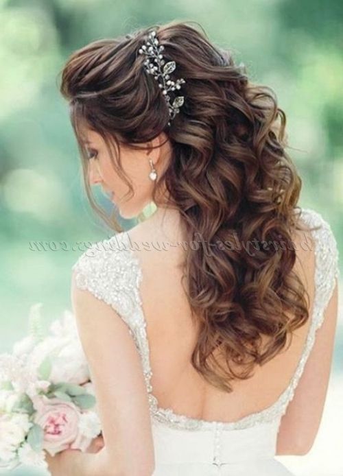 Half Up Wedding Hairstyles – Curly Half Updo | Hairstyles For With Long Hairstyles Half Up Curls (View 24 of 25)
