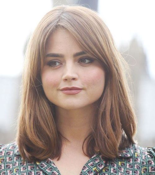 Jenna Coleman Hairstyles For A Wide Round Face | Cinefog With Long Hairstyles For Chubby Face (View 23 of 25)