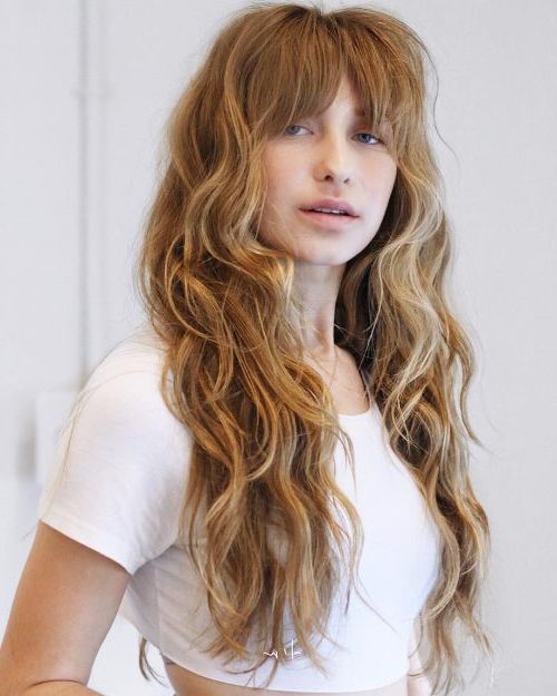 Long Shag Haircuts: 36 Examples For 2019 With Regard To Curly Long Hairstyles With Bangs (Photo 24 of 25)