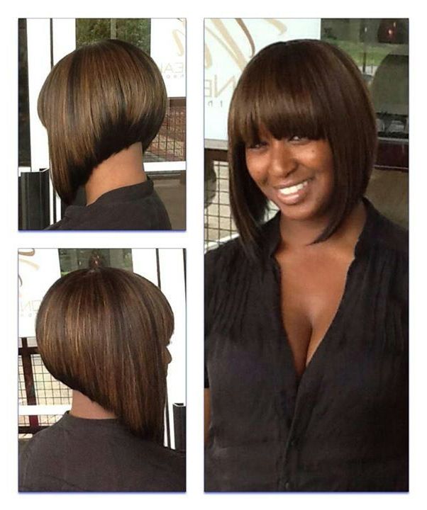 Love The Cut And Color. | Curls They Run The World Curls | Hair In Long Bob Hairstyles With Bangs Weave (Photo 3 of 25)