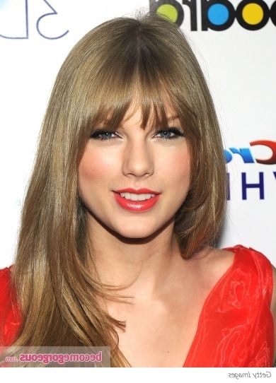 Pictures : Taylor Swift Hairstyles – Taylor Swift Long Hair With Bangs| Within Taylor Swift Long Hairstyles (Photo 22 of 25)