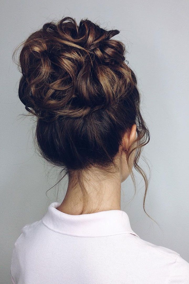 Pretty Messy High Updo | Hair Styles, Cuts, Color & More! | Hair In Messy High Bun Prom Updos (Photo 5 of 25)