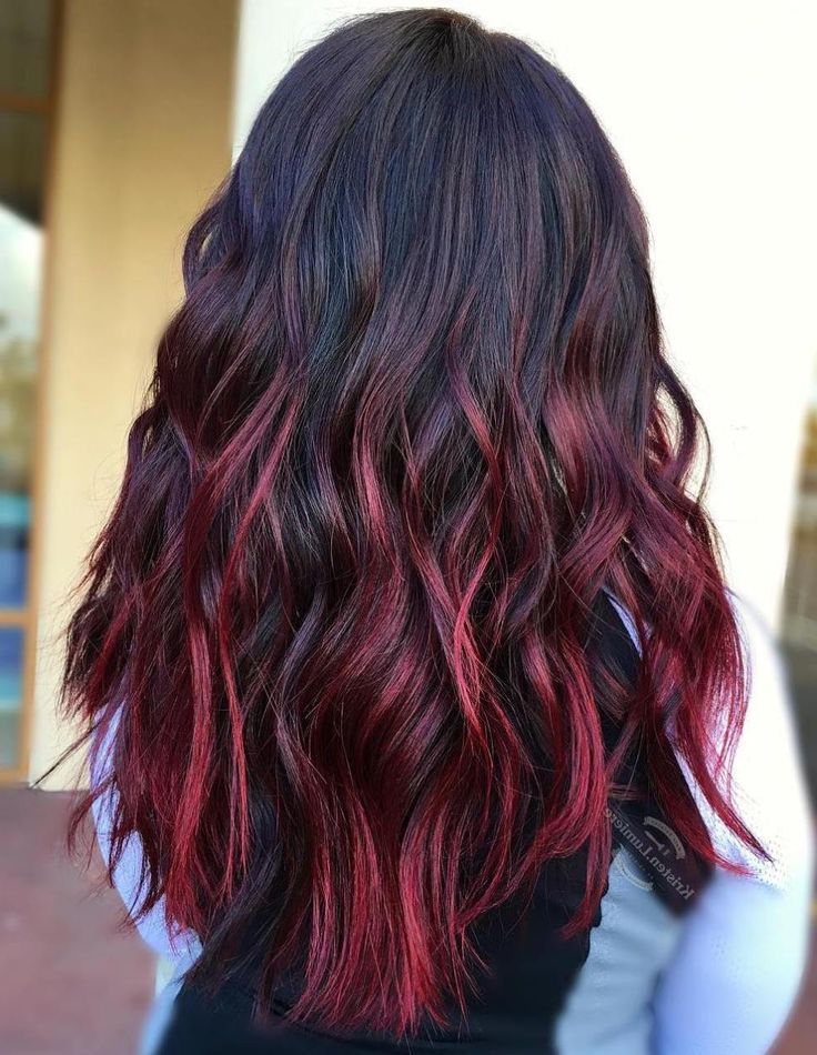Red Highlights In Black Hair For Long Hairstyles Red Highlights (View 8 of 25)