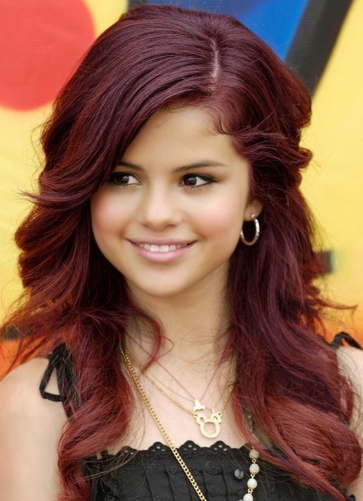 Selena Gomez Hairstyles: Red Long Curly Hairstyle – Popular Haircuts Inside Red Long Hairstyles (View 16 of 25)