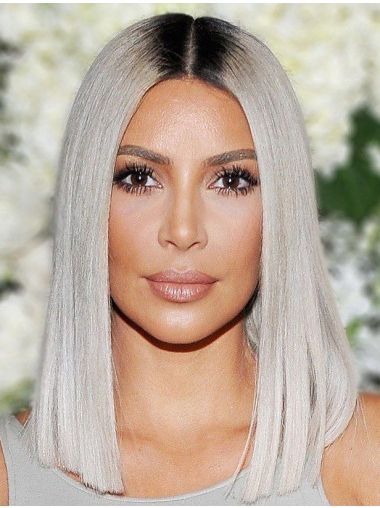 Shoulder Length Straight Bobs Full Lace Hairstyles Kim Kardashian Wigs For Long Bob Hairstyles Kim Kardashian (View 15 of 25)