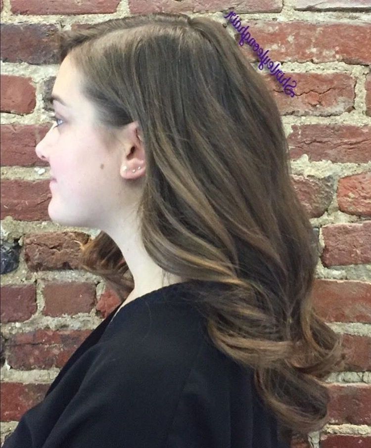 Strong Parting With Curls, One Side Tucked Behind The Ear | Vintage Inside Long Hairstyles From Behind (Photo 23 of 25)