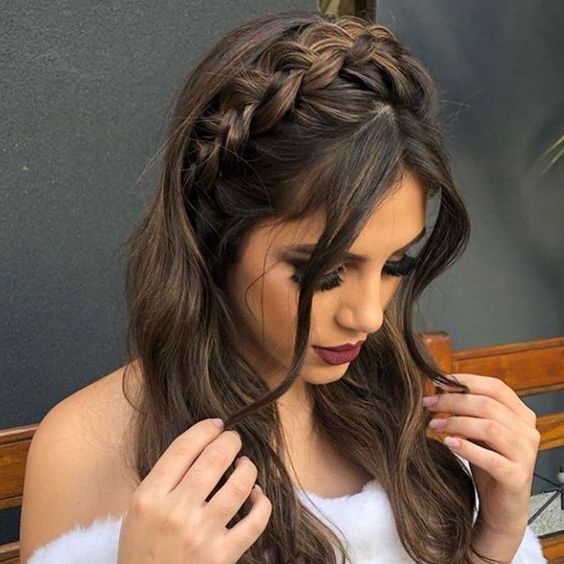 Stylish Prom Hairstyles Half Up Half Down Pertaining To Tangled Braided Crown Prom Hairstyles (View 5 of 25)