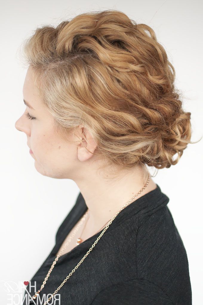 Super Easy Updo Hairstyle Tutorial For Curly Hair – Hair Romance In Casual Updos For Long Thick Hair (Photo 19 of 25)