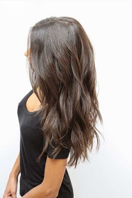 Thick Long Hair With Choppy Cuts | Dark Chestnut Brown Hair In 2019 Inside Choppy Chestnut Locks For Long Hairstyles (Photo 4 of 25)