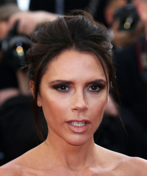 Victoria Beckham Casual Long Straight Updo Hairstyle – Dark Brunette Throughout Victoria Beckham Long Hairstyles (View 25 of 25)