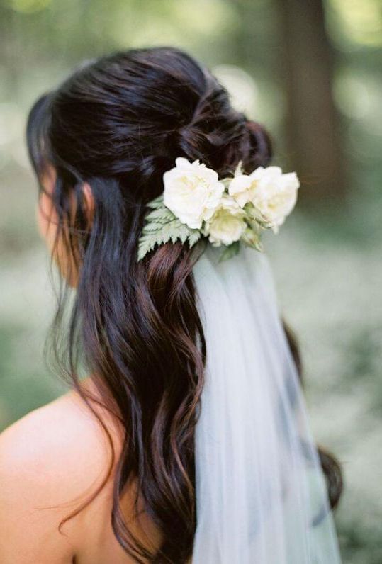 Wavy Long Hair Veil Wedding Hairstyle | Wedding Hairstyles | Wavy Within Long Hairstyles Veils Wedding (View 23 of 25)